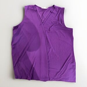 dana buchman purple sleeveless Top Stretch Sz XL Blouse